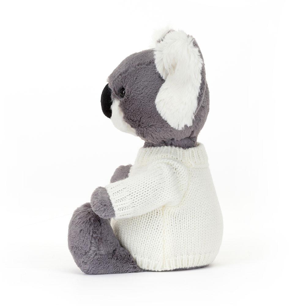 Jellycat Bashful Koala with Personalised Cream Jumper 31cm x 12cm x 9cm Discover Grau | Deutschland  627-DSLWYB