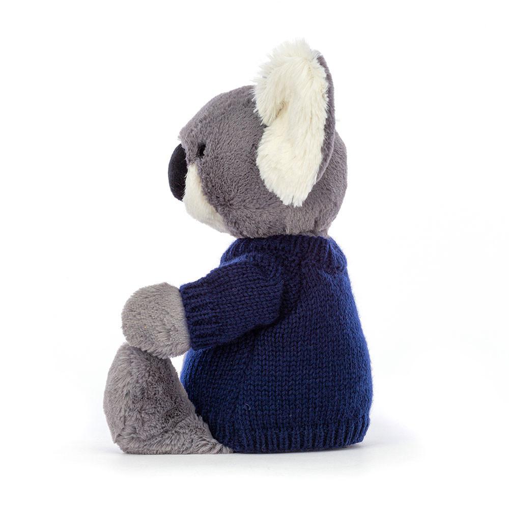 Jellycat Bashful Koala with Personalised Navy Jumper 31cm x 12cm x 9cm Discover Grau | Deutschland  506-NSVIQM