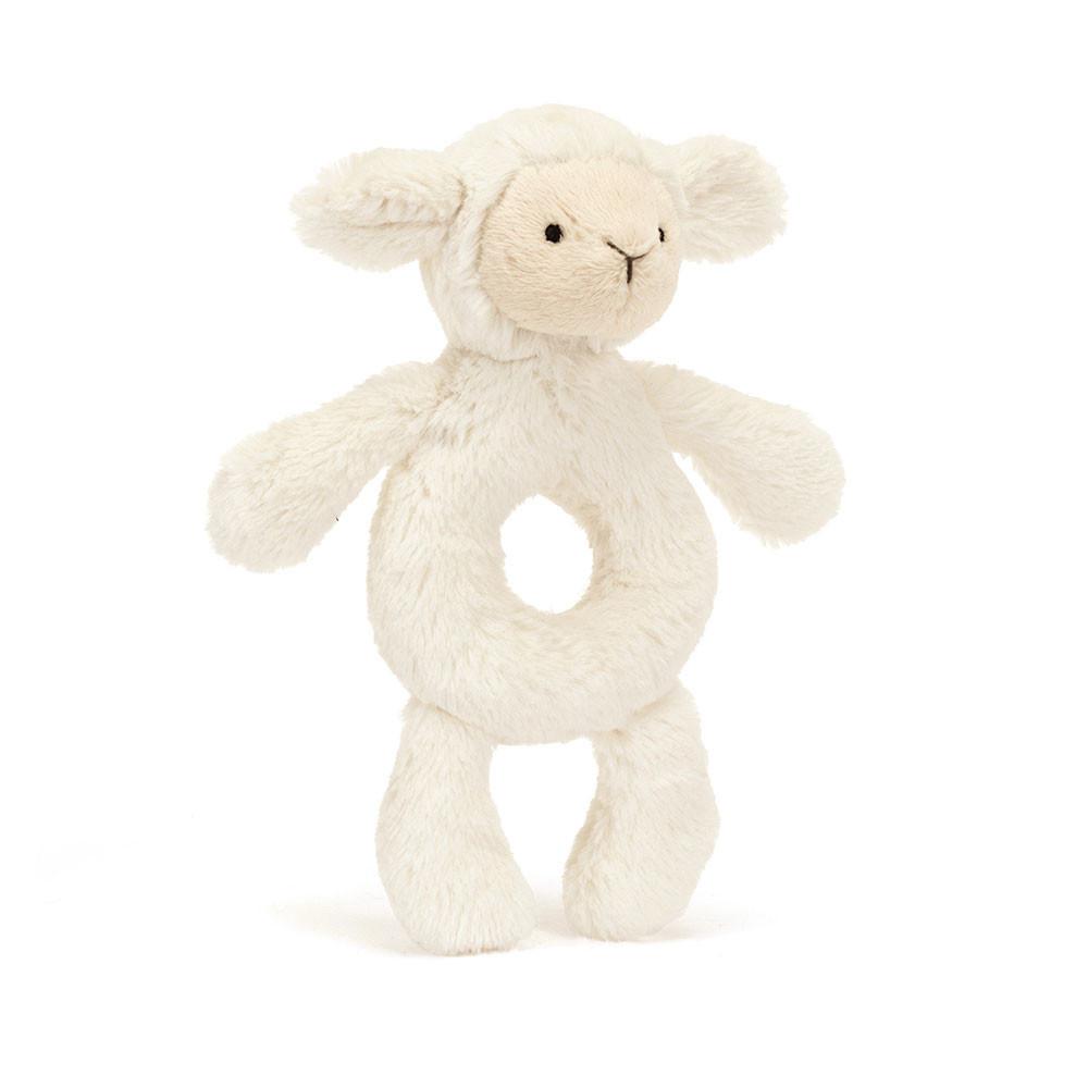 Jellycat Bashful Lamb Ring Rattle 18cm x 8cm x 2cm Baby & Books Weiß | Deutschland  806-DATIXM