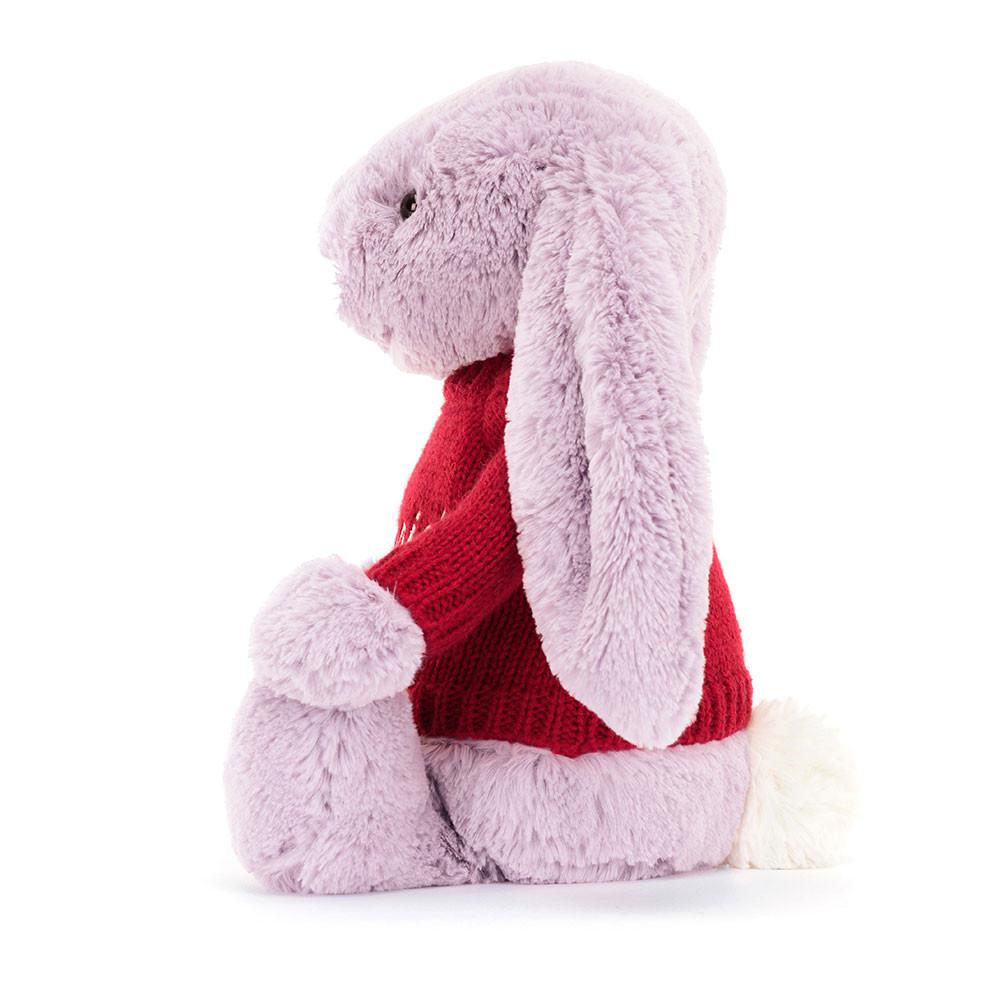Jellycat Bashful Lilac Bunny with Personalised Jumper 31cm x 12cm x 9cm Discover Lila | Deutschland  172-ETJAKG