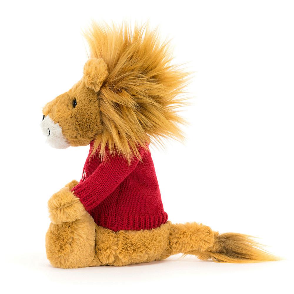 Jellycat Bashful Lion with Personalised Jumper 31cm x 12cm x 9cm Discover Gelb | Deutschland  205-TSFHWE