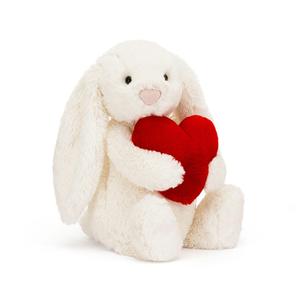 Jellycat Bashful Love Heart Bunny 31cm x 12cm x 9cm Animals Weiß | Deutschland  724-FRXLQU
