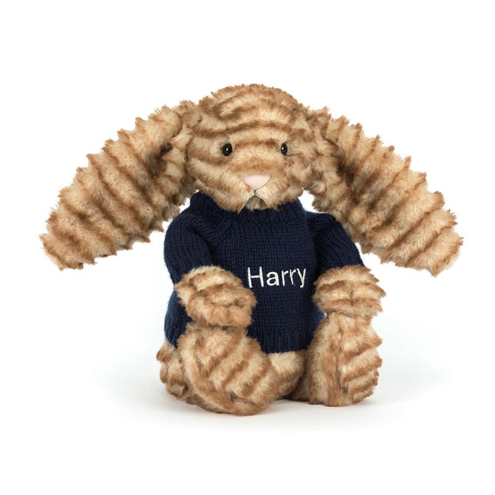 Jellycat Bashful Luxe Bunny Juniper with Personalised Navy Jumper 31cm x 12cm x 9cm Discover Braun | Deutschland  762-FQCHUW
