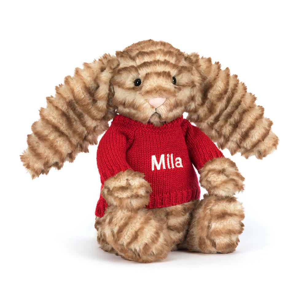 Jellycat Bashful Luxe Bunny Juniper with Personalised Jumper 31cm x 12cm x 9cm Discover Braun | Deutschland  214-ZHUEDO