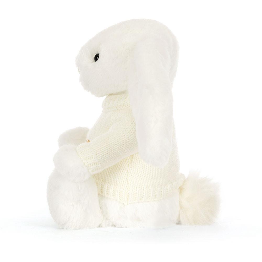 Jellycat Bashful Luxe Bunny Luna with Personalised Cream Jumper 31cm x 12cm x 9cm Discover Weiß | Deutschland  456-BKNEWL