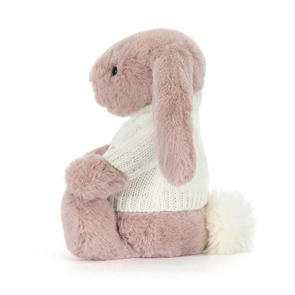 Jellycat Bashful Luxe Bunny Rosa with Personalised Cream Jumper 31cm x 12cm x 9cm Discover Rosa | Deutschland  364-IRUJSV