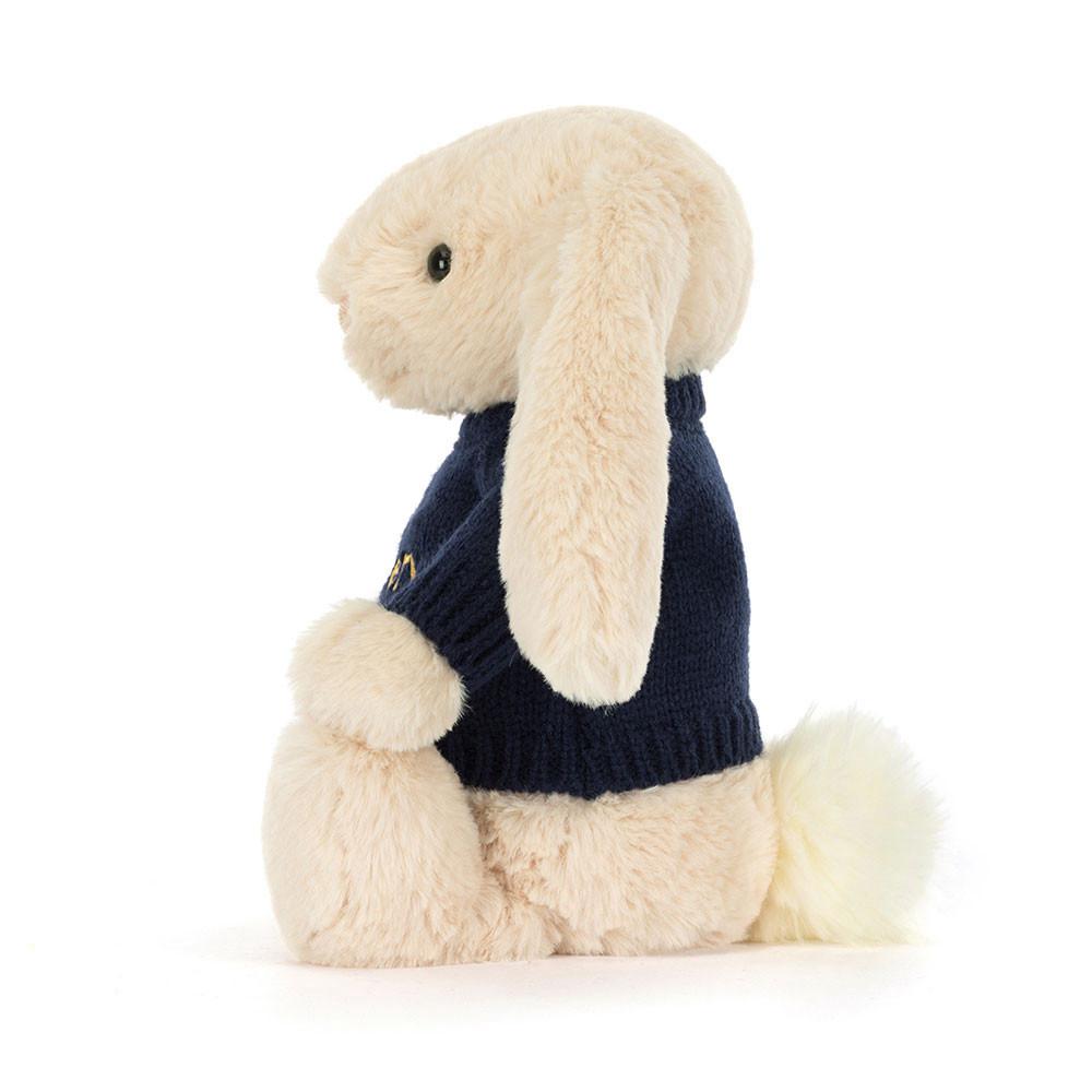 Jellycat Bashful Luxe Bunny Willow with Personalised Navy Jumper 31cm x 12cm x 9cm Discover Beige | Deutschland  728-MJQSIE