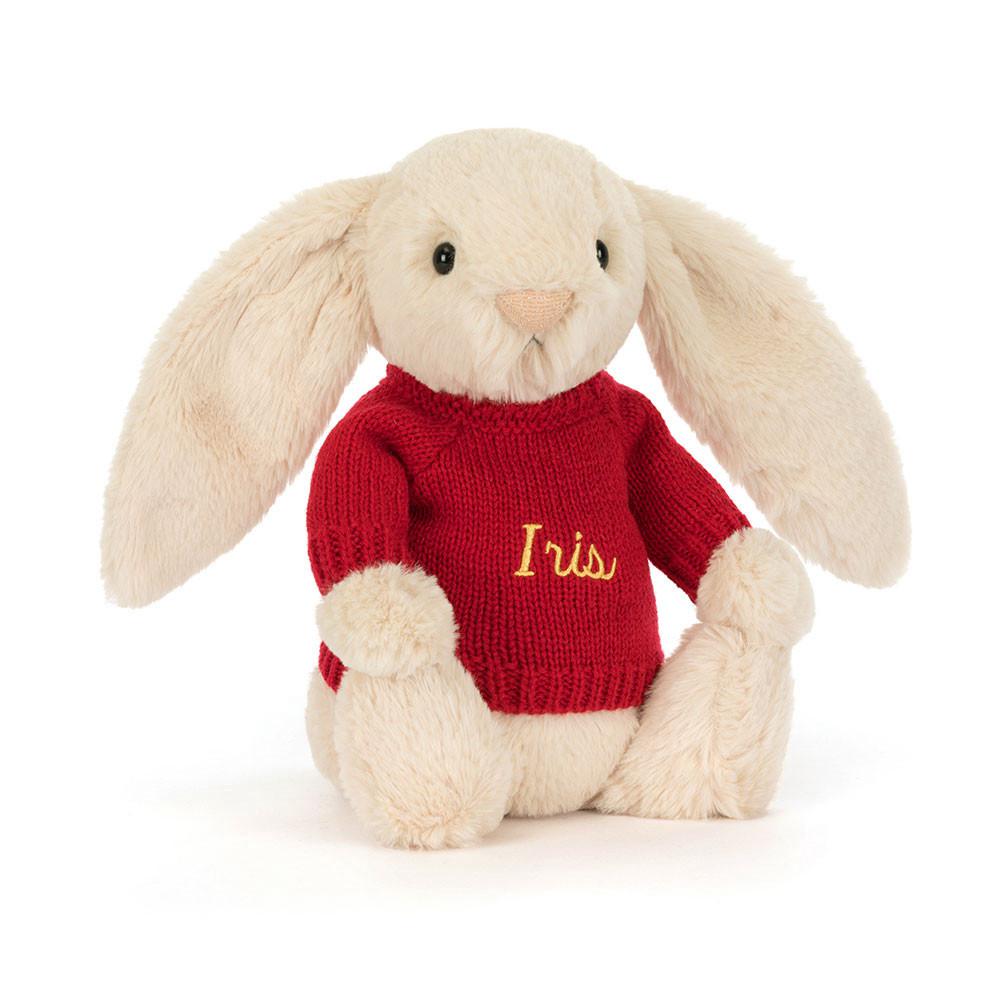 Jellycat Bashful Luxe Bunny Willow with Personalised Jumper 31cm x 12cm x 9cm Discover Beige | Deutschland  097-CROLTI