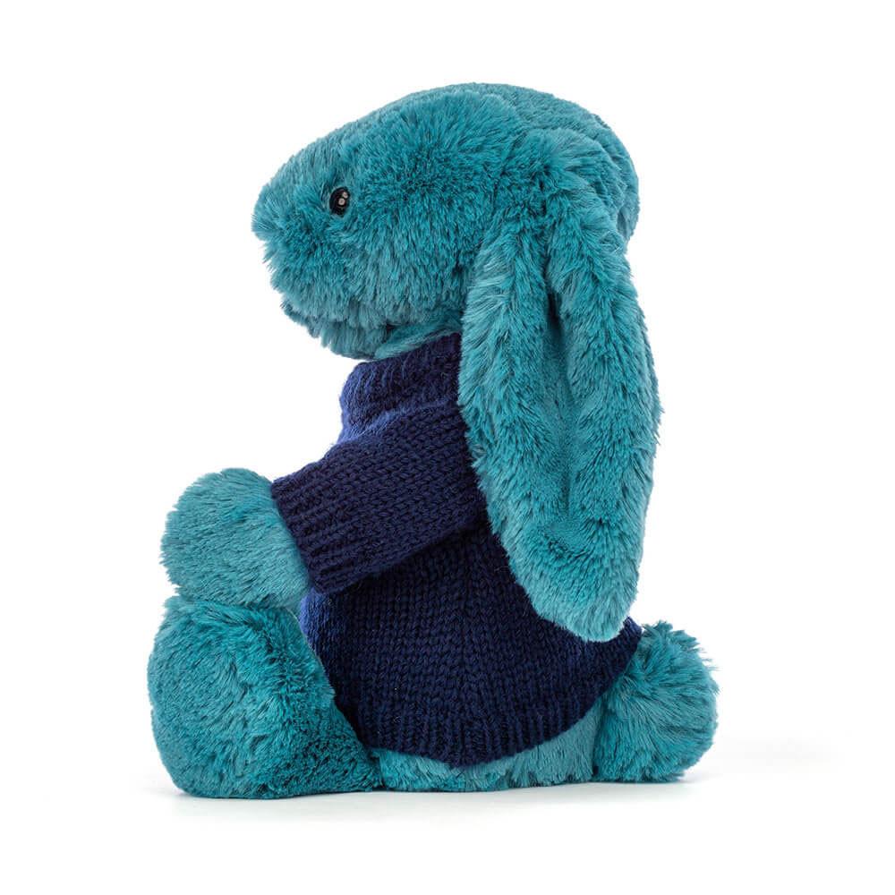 Jellycat Bashful Mineral Bunny with Personalised Navy Jumper 31cm x 12cm x 9cm Discover Blau | Deutschland  093-DHRZAW