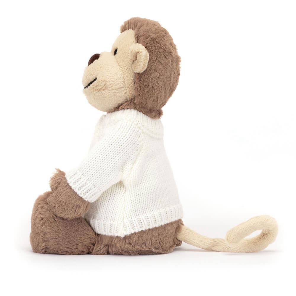 Jellycat Bashful Monkey with Personalised Cream Jumper 31cm x 12cm x 9cm Discover Braun | Deutschland  531-TJBPQK