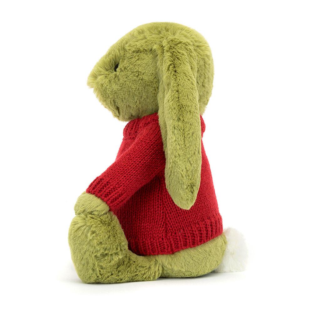 Jellycat Bashful Moss Bunny with Personalised Jumper 31cm x 12cm x 9cm Discover Grün | Deutschland  231-UQETWK