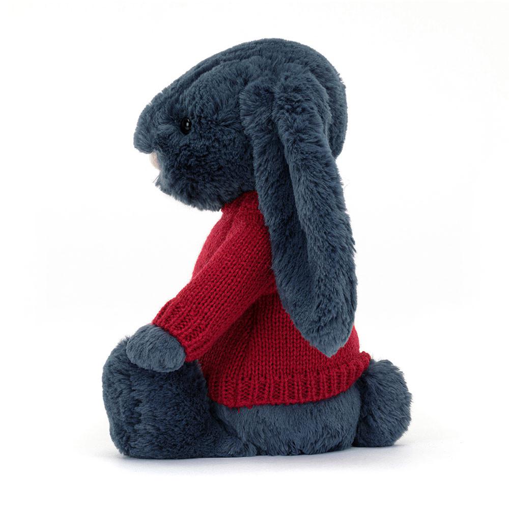 Jellycat Bashful Navy Bunny with Personalised Jumper 31cm x 12cm x 9cm Discover Blau | Deutschland  354-YDSPHR