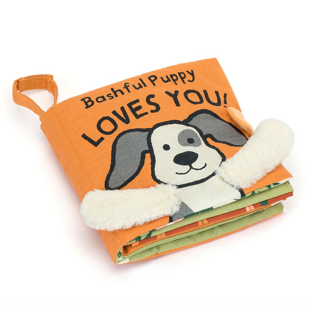 Jellycat Bashful Puppy Loves You Book 15cm x 15cm x 5cm Baby & Books Weiß | Deutschland  379-NZWFAT