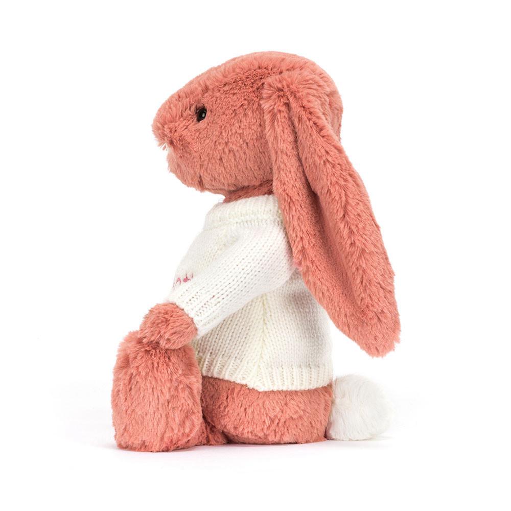 Jellycat Bashful Sorrel Bunny with Personalised Cream Jumper 31cm x 12cm x 9cm Discover Orange | Deutschland  805-CGUNJX