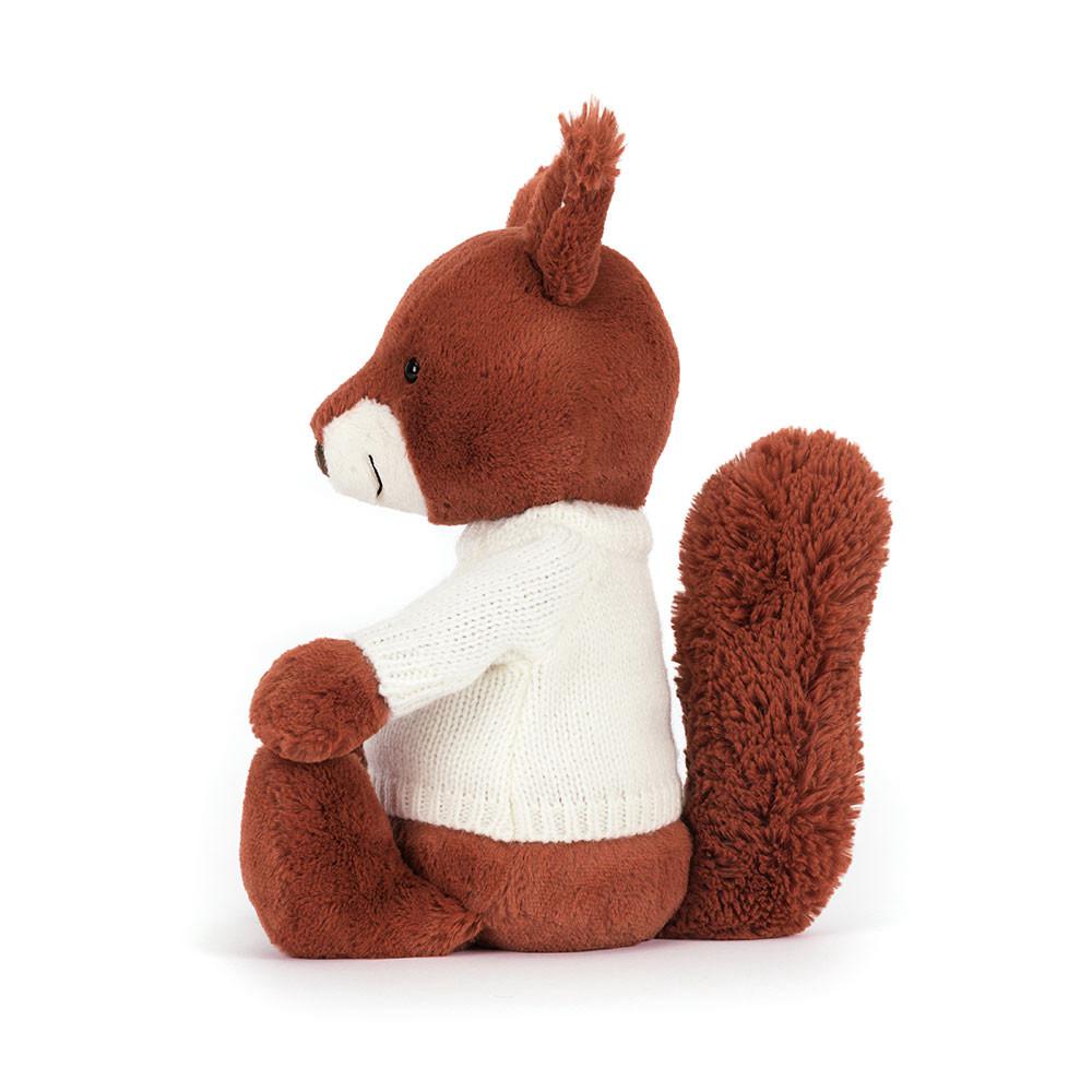 Jellycat Bashful Squirrel with Personalised Cream Jumper 31cm x 12cm x 9cm Discover Rot | Deutschland  328-QHZJAS