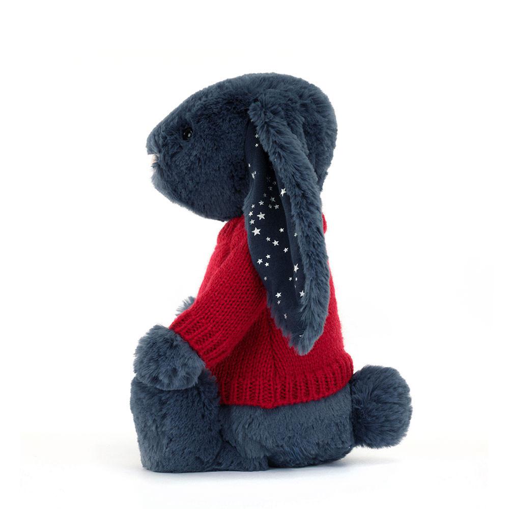 Jellycat Bashful Stardust Bunny with Personalised Jumper 31cm x 12cm x 9cm Discover Blau | Deutschland  495-XTDUQF