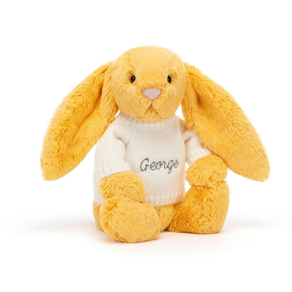 Jellycat Bashful Sunshine Bunny with Personalised Cream Jumper 31cm x 12cm x 9cm Discover Gelb | Deutschland  095-QWASOU
