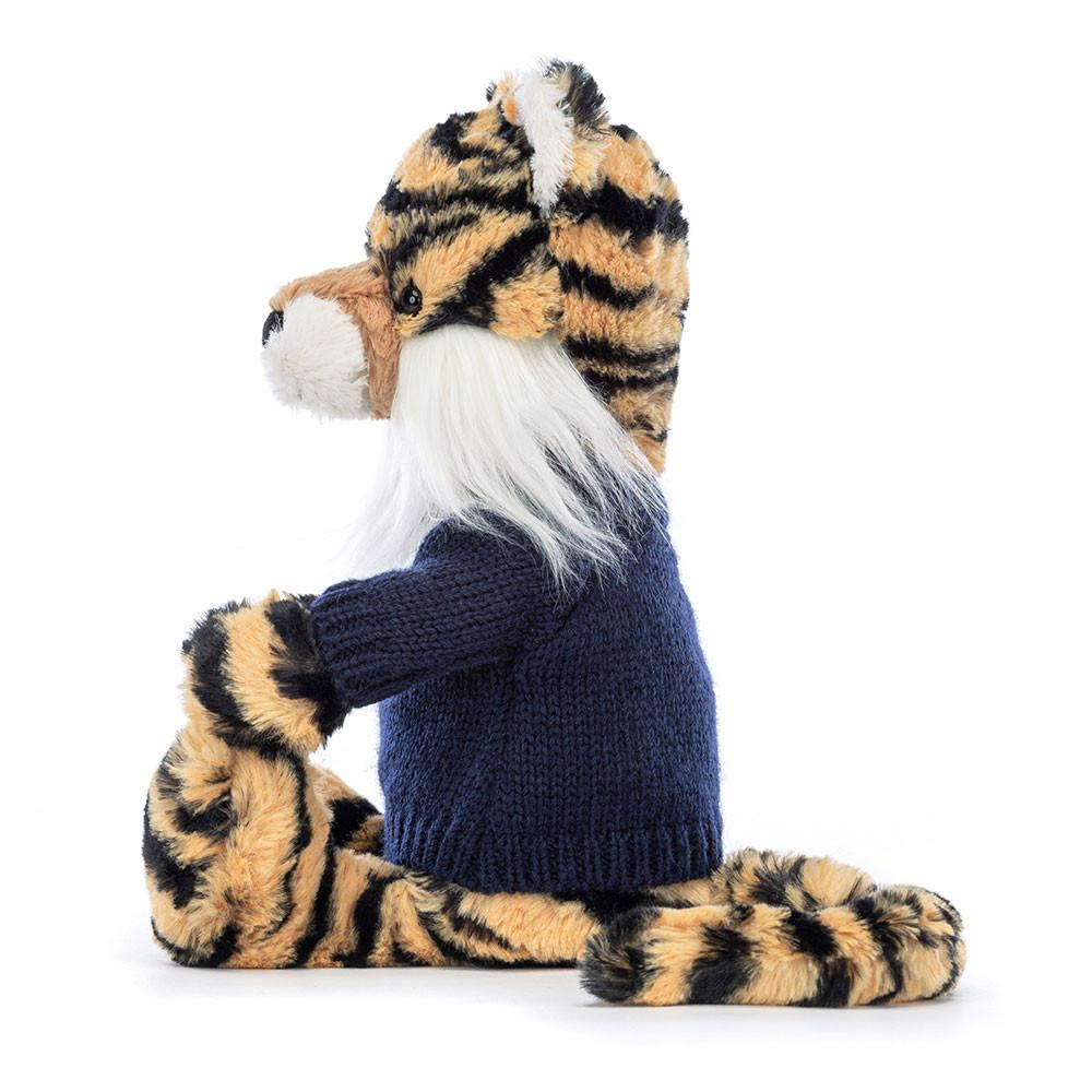 Jellycat Bashful Tiger with Personalised Navy Jumper 31cm x 12cm x 9cm Discover Gelb | Deutschland  803-AJYVKT