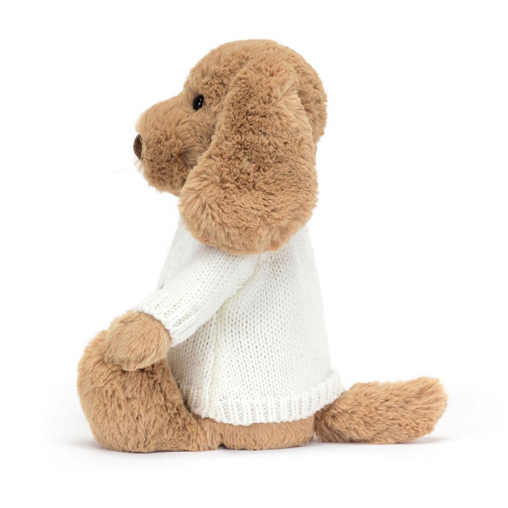 Jellycat Bashful Toffee Puppy with Personalised Cream Jumper 31cm x 12cm x 9cm Discover Braun | Deutschland  930-JTBFXH