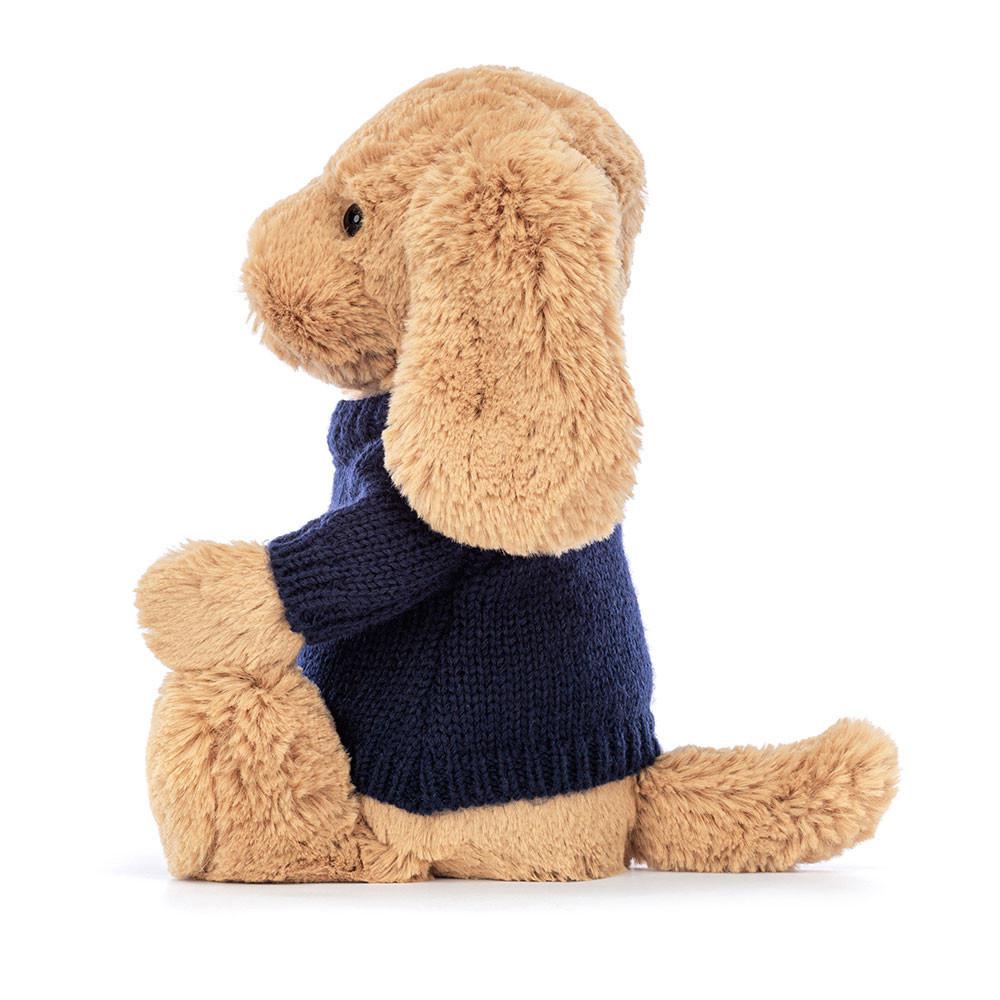 Jellycat Bashful Toffee Puppy with Personalised Navy Jumper 31cm x 12cm x 9cm Discover Braun | Deutschland  936-VEWRJH