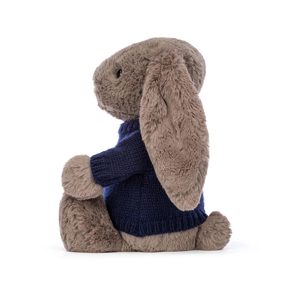 Jellycat Bashful Truffle Bunny with Personalised Navy Jumper 31cm x 12cm x 9cm Discover Braun | Deutschland  479-PTVARZ