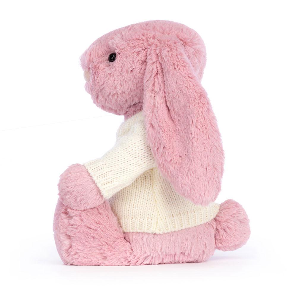 Jellycat Bashful Tulip Bunny with Personalised Cream Jumper 31cm x 12cm x 9cm Discover Rosa | Deutschland  890-UYSEWG