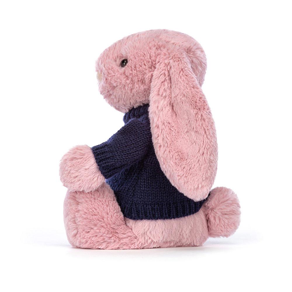 Jellycat Bashful Tulip Bunny with Personalised Navy Jumper 31cm x 12cm x 9cm Discover Rosa | Deutschland  529-YJEGUQ