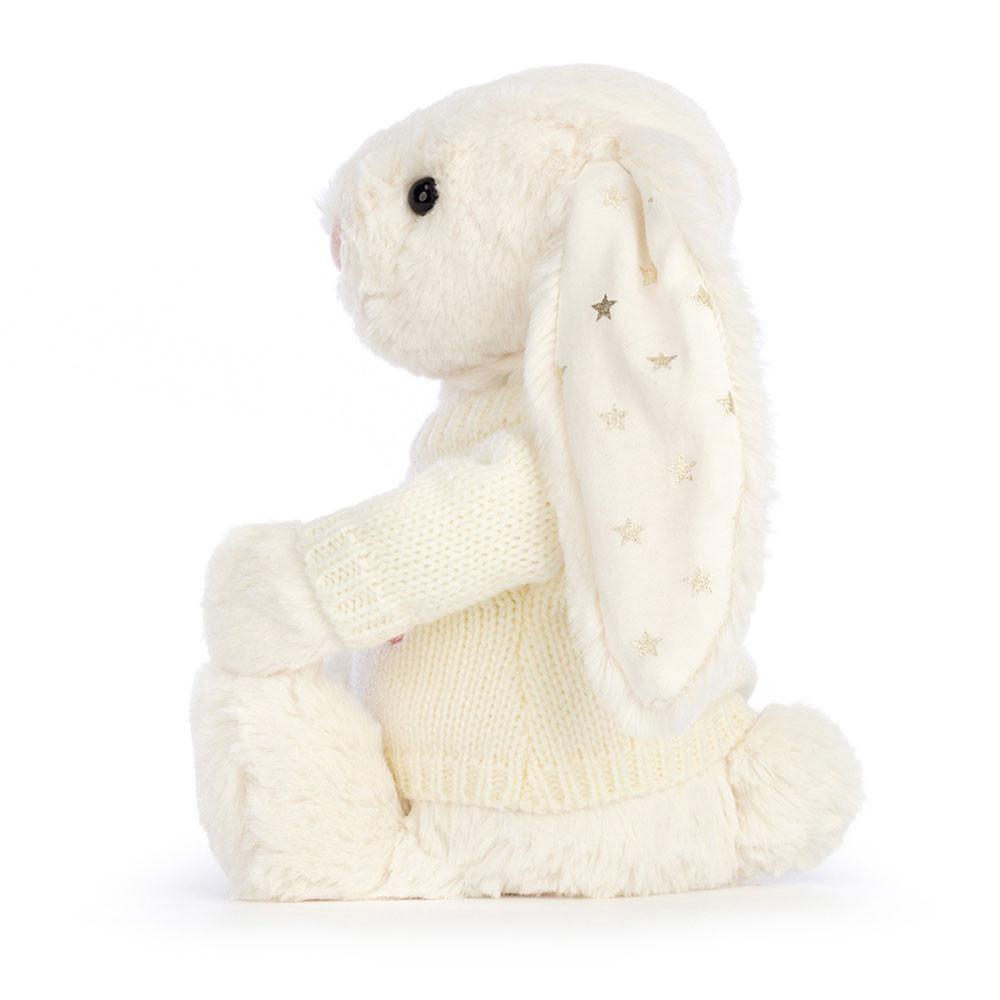 Jellycat Bashful Twinkle Bunny with Personalised Cream Jumper 31cm x 12cm x 9cm Discover Weiß | Deutschland  419-DEHYFG