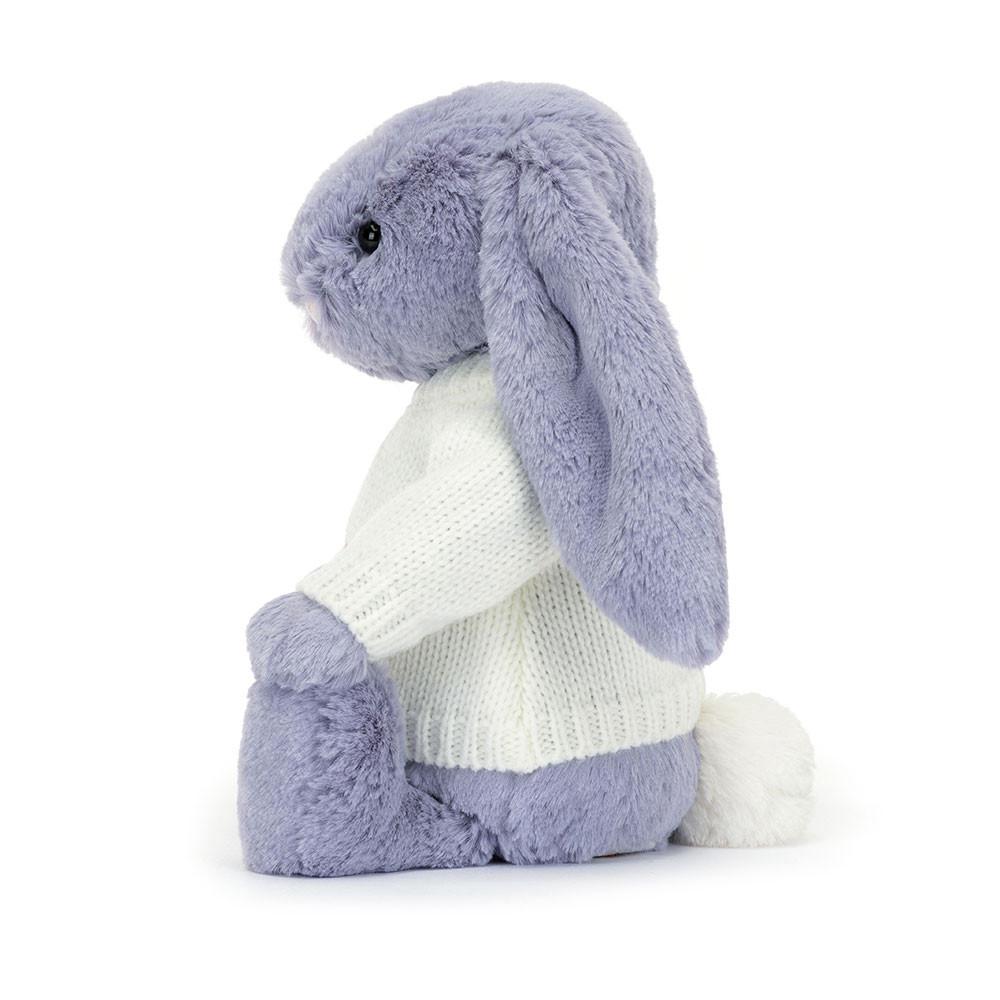 Jellycat Bashful Viola Bunny with Personalised Cream Jumper 31cm x 12cm x 9cm Discover Lila | Deutschland  065-AZMOWQ