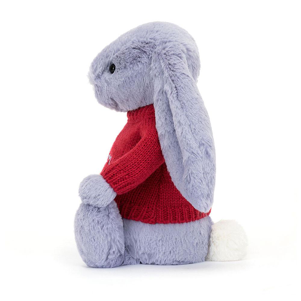 Jellycat Bashful Viola Bunny with Personalised Jumper 31cm x 12cm x 9cm Discover Lila | Deutschland  496-OPUBTC