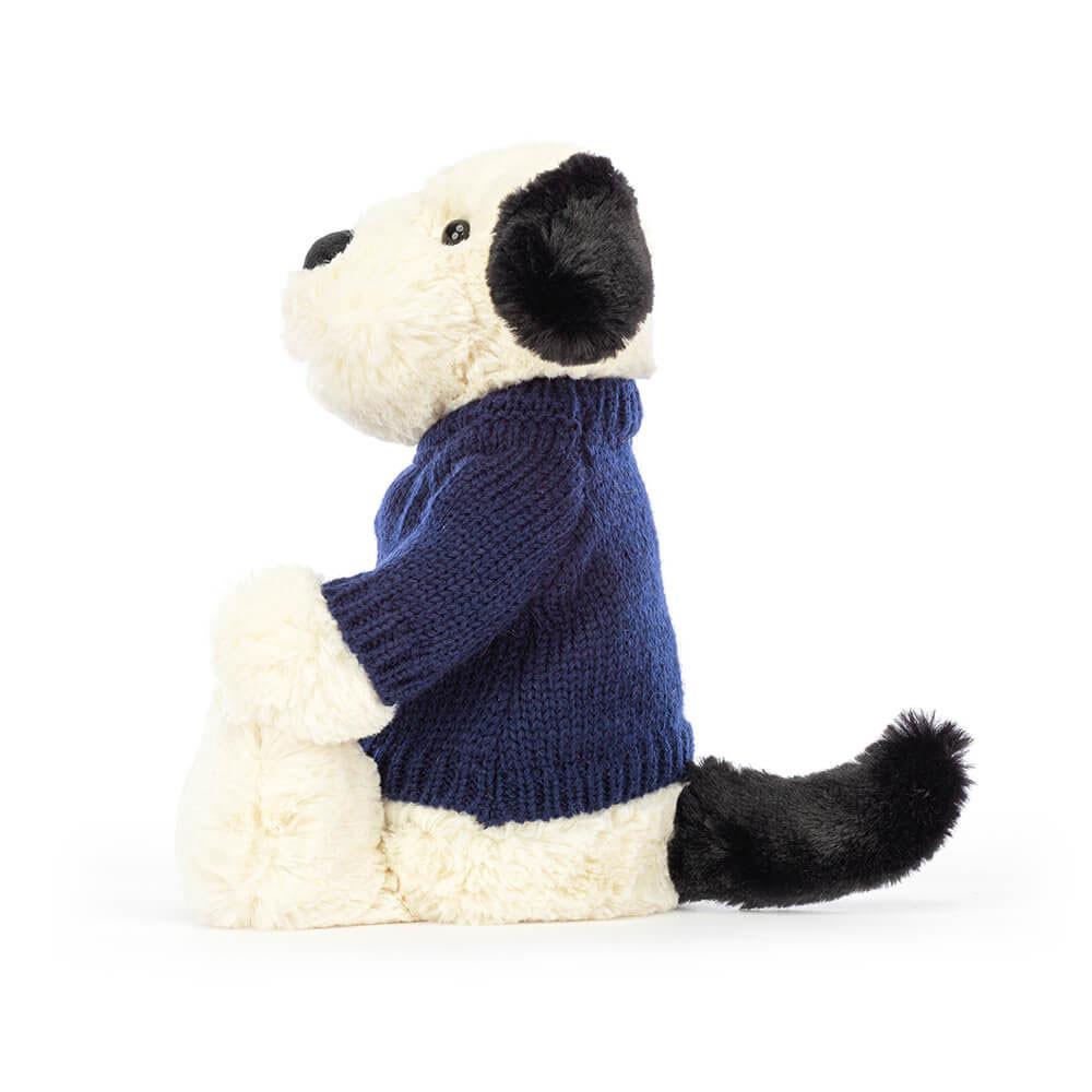 Jellycat Bashful & Cream Puppy with Personalised Navy Jumper 31cm x 12cm x 9cm Baby & Books Weiß | Deutschland  674-PTXDYV