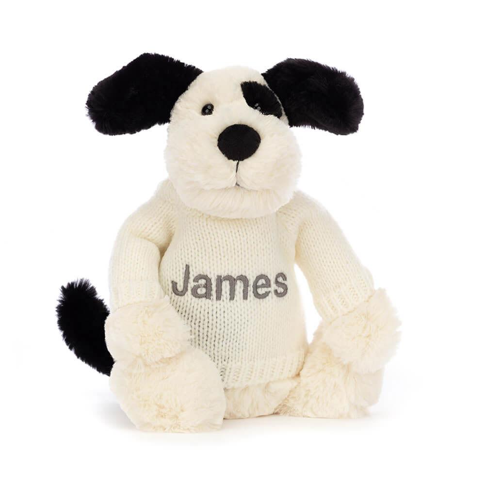 Jellycat Bashful & Cream Puppy with Personalised Cream Jumper 31cm x 12cm x 9cm Baby & Books Weiß | Deutschland  068-WVDECB