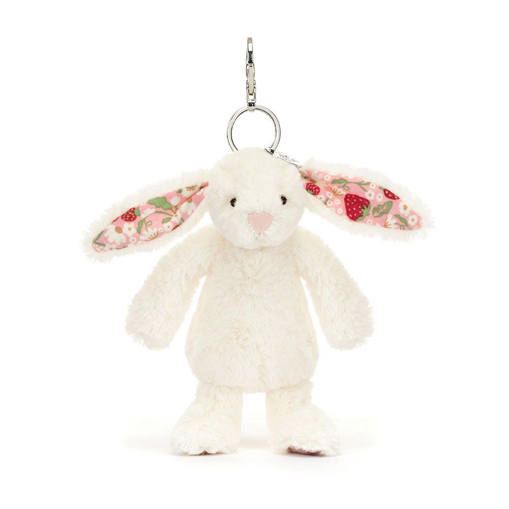 Jellycat Blossom Cream Bunny \'Berry\' 17cm x 4cm x 3cm Bag Charm Weiß | Deutschland  829-RWSOIX