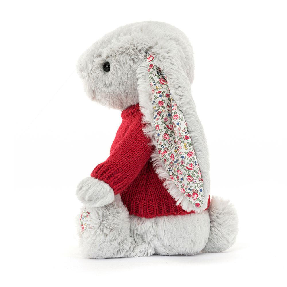 Jellycat Blossom Silver Bunny with Personalised Jumper 31cm x 12cm x 9cm Discover Grau | Deutschland  431-EBKTOM