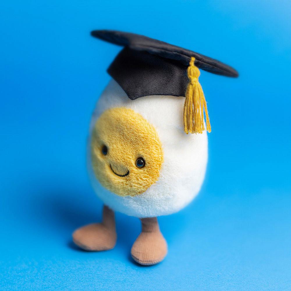 Jellycat Boiled Egg Graduation 14cm x 9cm x 4cm Amuseables Weiß | Deutschland  950-SKJIQO