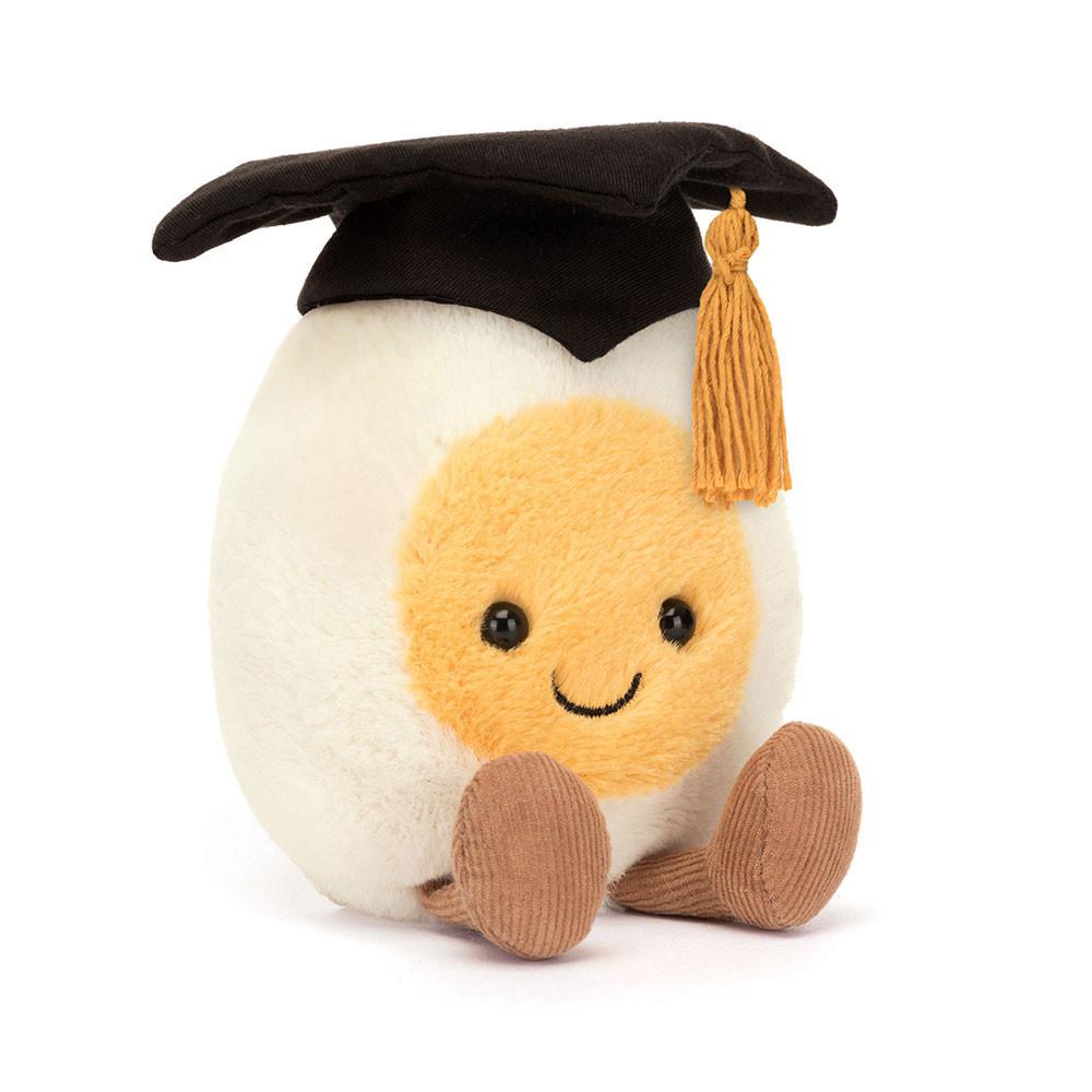 Jellycat Boiled Egg Graduation 14cm x 9cm x 4cm Amuseables Weiß | Deutschland  950-SKJIQO