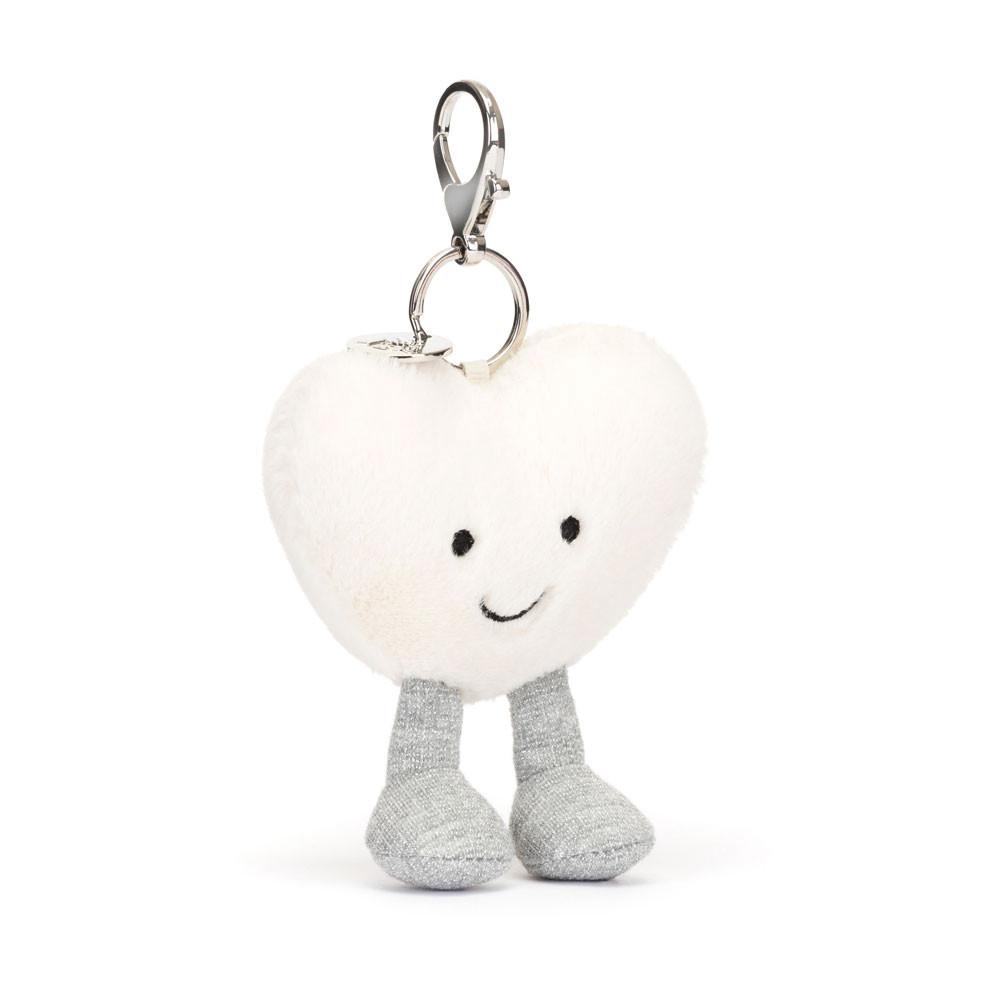 Jellycat Cream Heart 13cm x 9cm x 3cm Bag Charm Weiß | Deutschland  768-KLDGWY