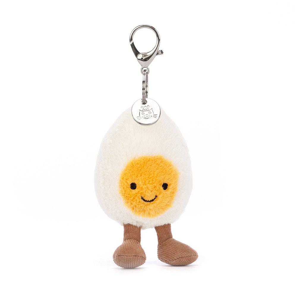 Jellycat Happy Boiled Egg 18cm x 7cm x 3cm Bag Charm Weiß | Deutschland  293-BGFCSZ