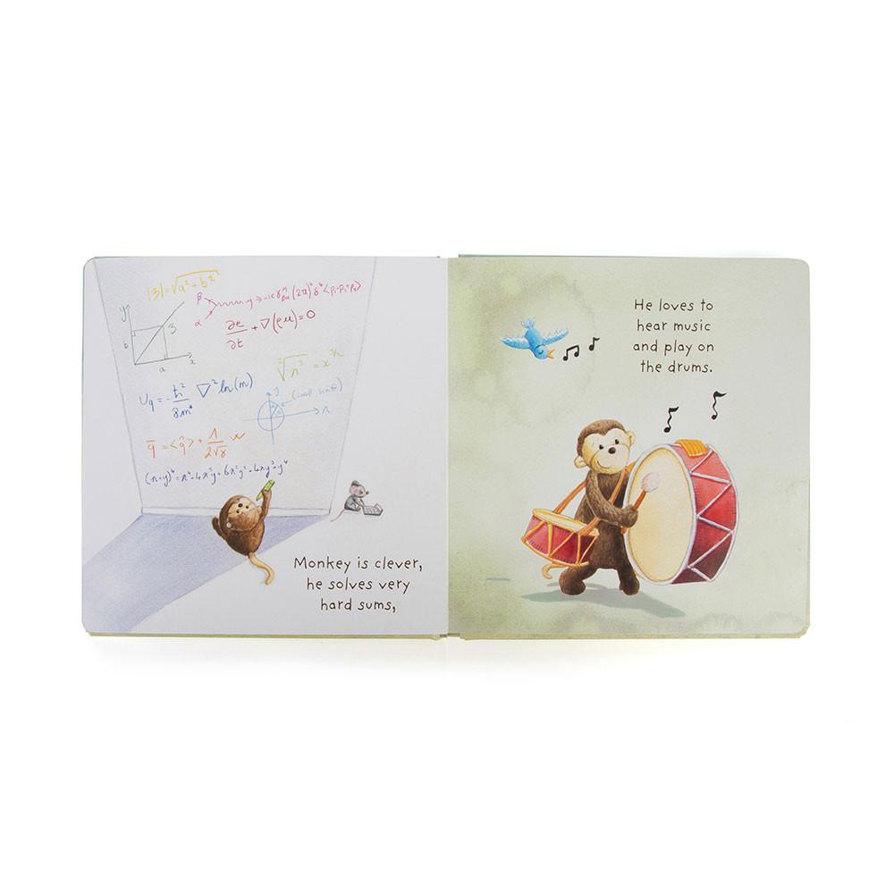 Jellycat I Know A Monkey Book 23cm x 23cm x 2cm Baby & Books Grün | Deutschland  820-QRAZEN