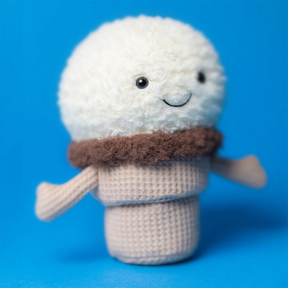 Jellycat Ice Cream Cone 14cm x 9cm x 5cm Amuseables Weiß | Deutschland  510-GCVKJS