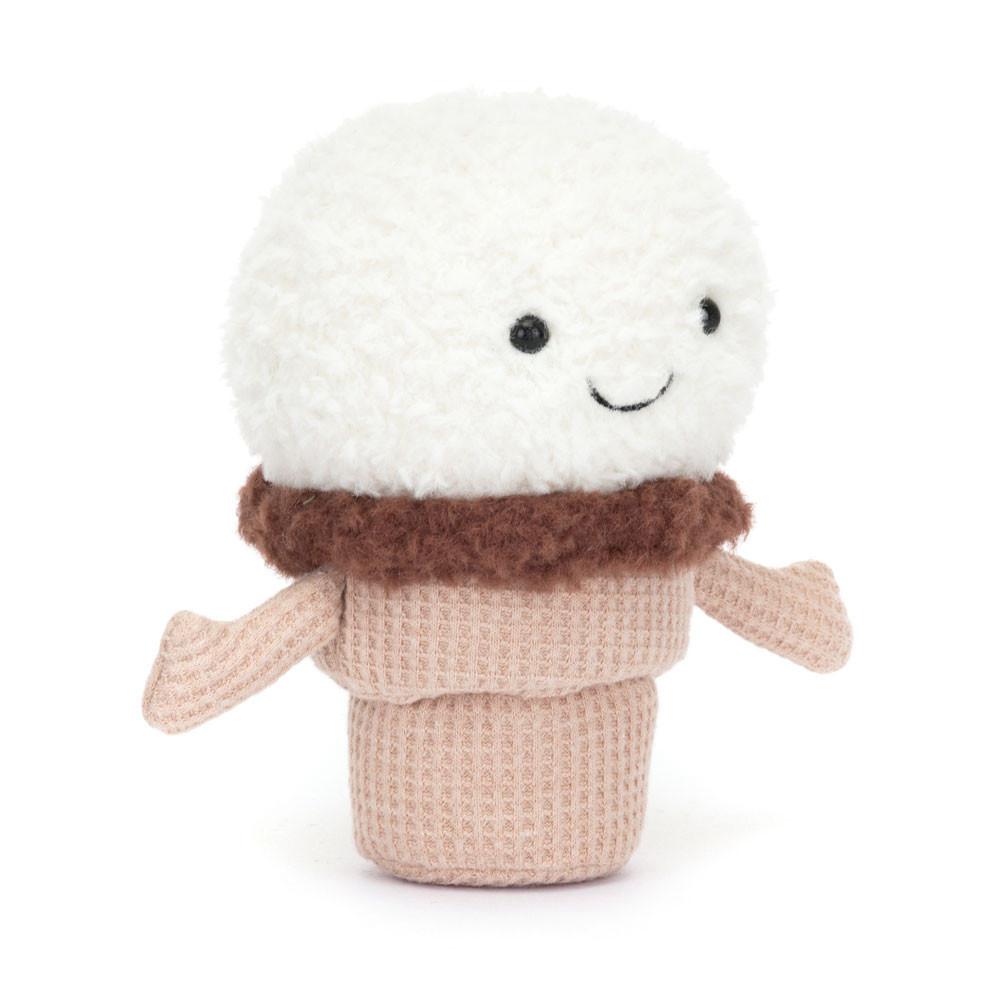Jellycat Ice Cream Cone 14cm x 9cm x 5cm Amuseables Weiß | Deutschland  510-GCVKJS