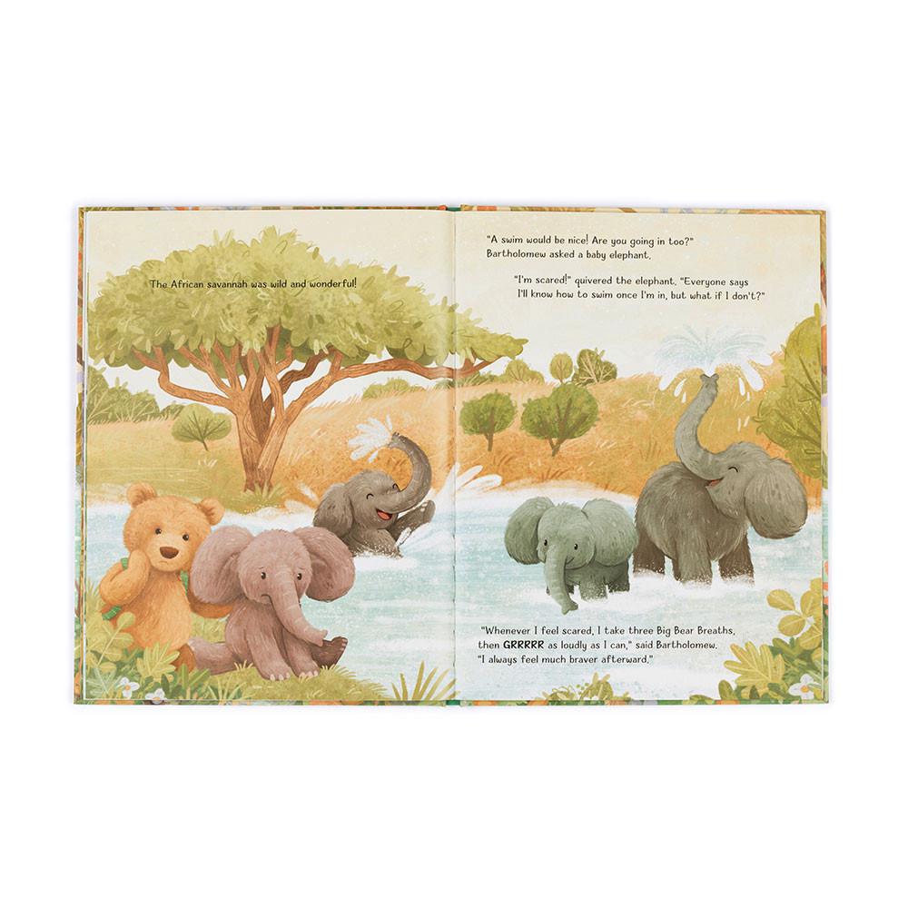 Jellycat It's a Big World Bartholomew Book and Bartholomew Bear Medium Discover Braun | Deutschland  045-SNHAMY