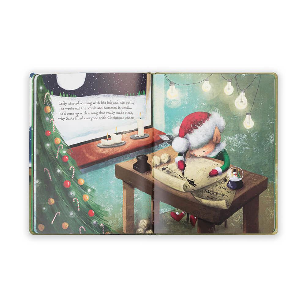 Jellycat Leffy's Christmas Gift Book and Leffy Elf Medium Discover Grün | Deutschland  305-OUARKC