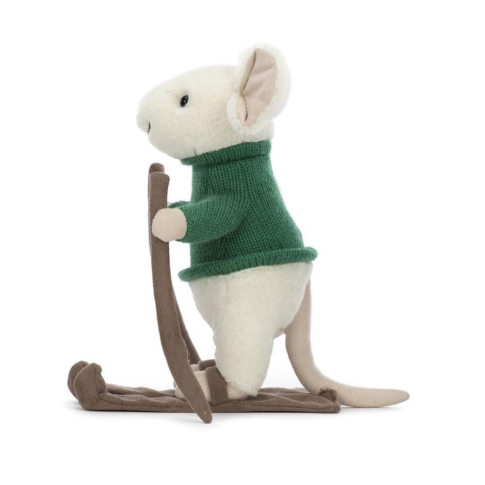 Jellycat Merry Mouse Skiing 19cm x 8cm x 15cm Animals Weiß | Deutschland  758-IPNVUR