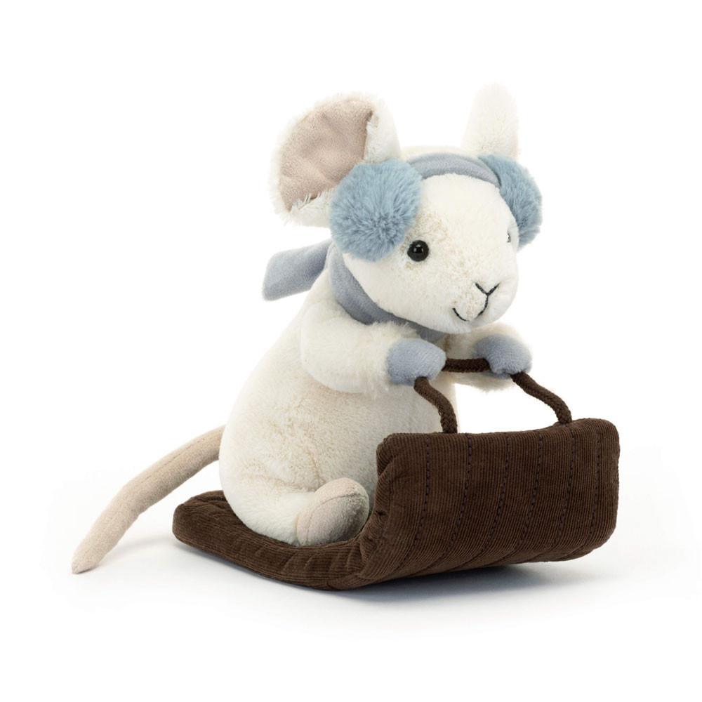 Jellycat Merry Mouse Sleighing 18cm x 11cm x 17cm Animals Weiß | Deutschland  173-BSNROM
