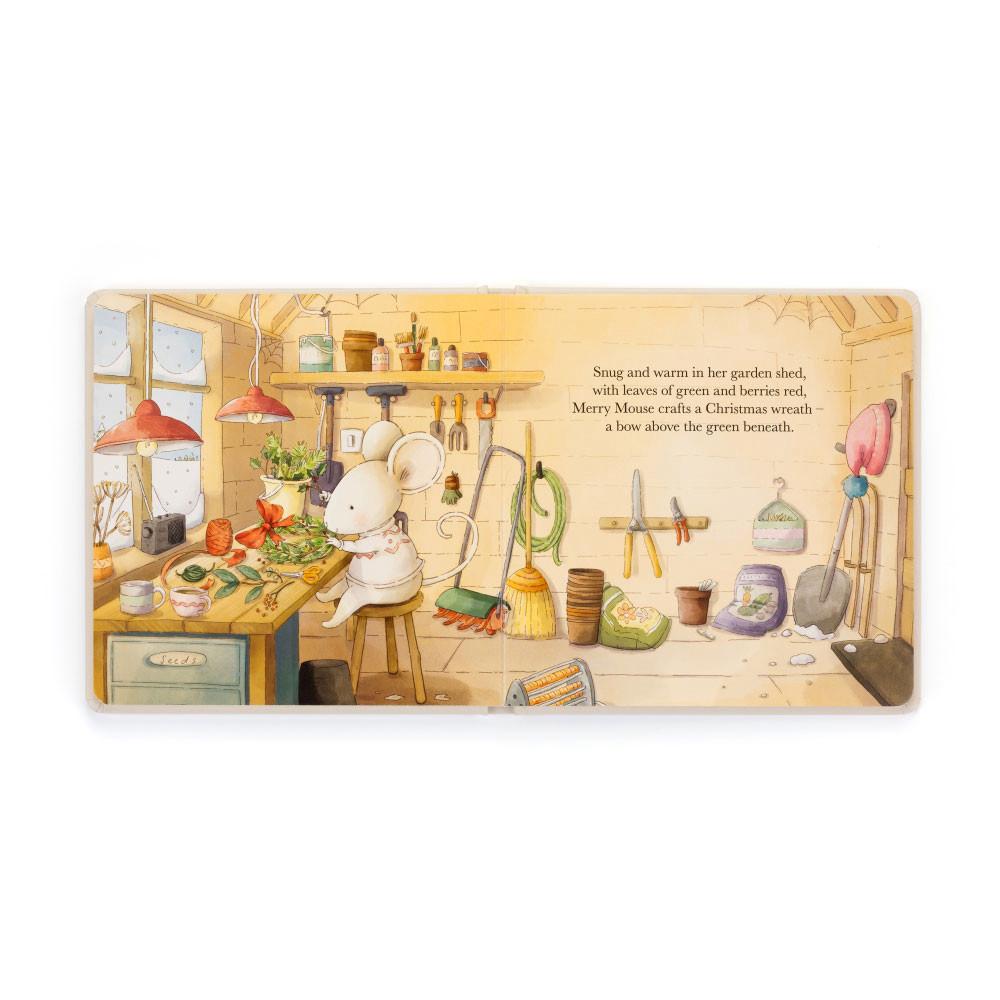 Jellycat Merry Mouse's Christmas Eve Book and Merry Mouse Discover Weiß | Deutschland  397-AKUROT