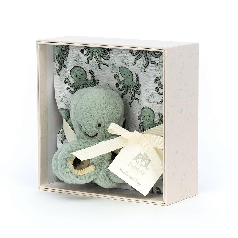 Jellycat Odyssey Octopus Gift Set 18cm x 18cm x 8cm Baby & Books Grün | Deutschland  214-OAGSFJ