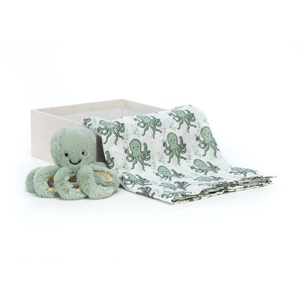 Jellycat Odyssey Octopus Gift Set 18cm x 18cm x 8cm Baby & Books Grün | Deutschland  214-OAGSFJ