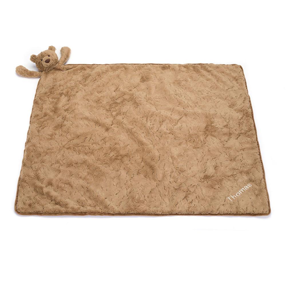 Jellycat Personalised Bartholomew Bear Blankie 56cm x 70cm x 9cm Baby & Books Braun | Deutschland  972-LMTVZK