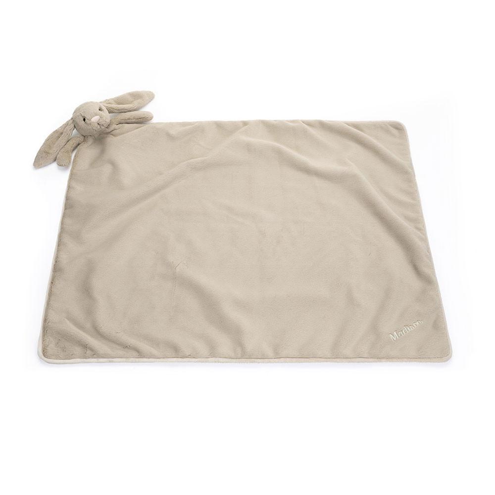 Jellycat Personalised Bashful Bunny Blankie 56cm x 70cm x 9cm Baby & Books Beige | Deutschland  398-IKPBAV
